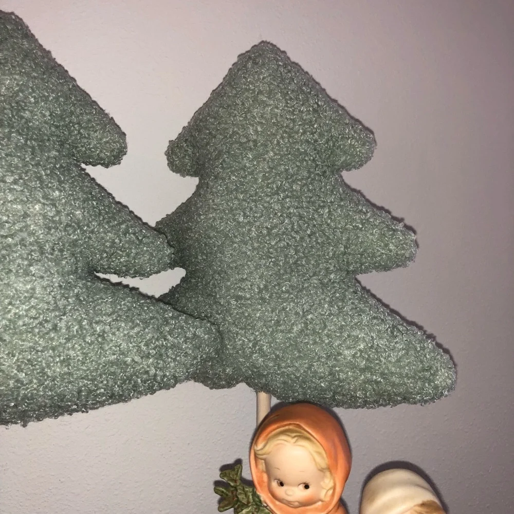 3 light green fleece fluffy trees Christmas Target NEW